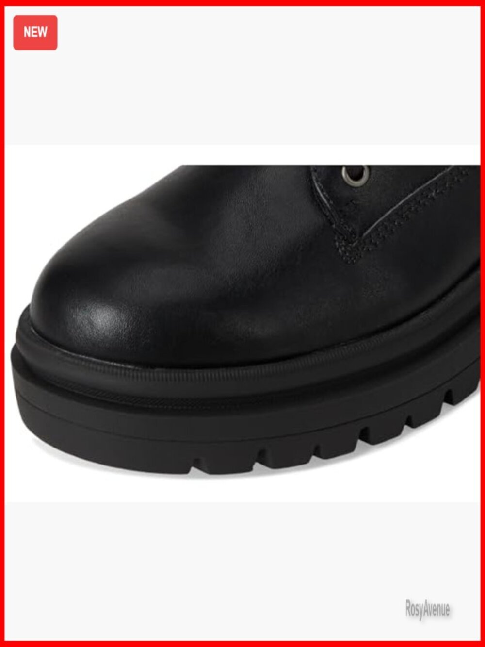 Combat Boots with Lug Sole and Buckle Detail, Platform Heel, Lace-Up Closure - Picture 5 of 6